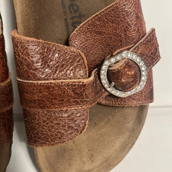 Birkenstock Betula Madrid Size 7.5 EUR 41 Studded Buckle Brown Leather Sandals - Picture 5 of 8